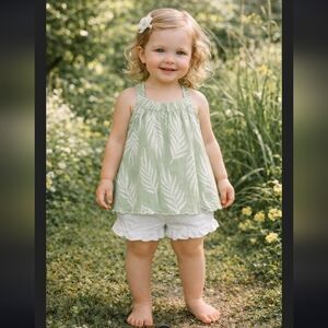 Calypso St Bath Toddler Palm Sage‎ Sun Top Dress 2T New With Tag